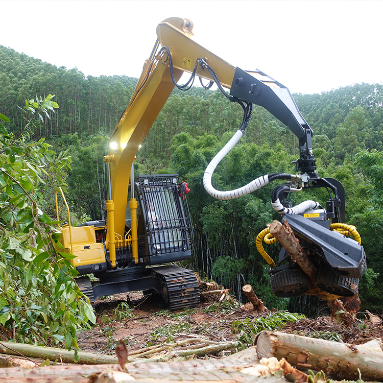 Cabezal de cosechadora de China para excavadora de 8-28 toneladas con cosechadora de troncos de árbol de 350 mm de diámetro máximo de corte automático