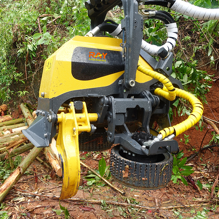 Cabezal de cosechadora de China para excavadora de 8-28 toneladas con cosechadora de troncos de árbol de 350 mm de diámetro máximo de corte automático