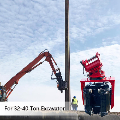 Martillo vibratorio para tablestacas con agarre lateral SV-300 para excavadora de 32 a 40 toneladas